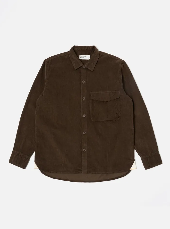Overshirts Men Universal Works Universal Works Field Shirt In Brown Fine Cord