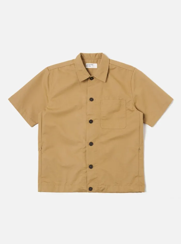 Overshirts Men Universal Works Universal Works Tech Overshirt In Sand Brushed Polytech