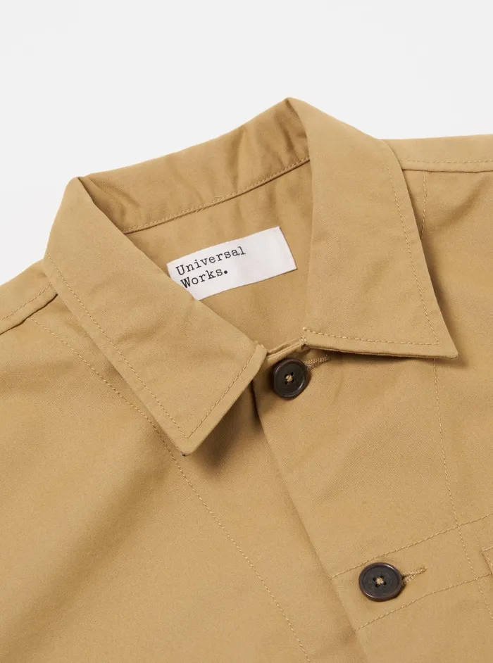 Overshirts Men Universal Works Universal Works Tech Overshirt In Sand Brushed Polytech