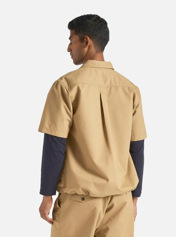 Overshirts Men Universal Works Universal Works Tech Overshirt In Sand Brushed Polytech