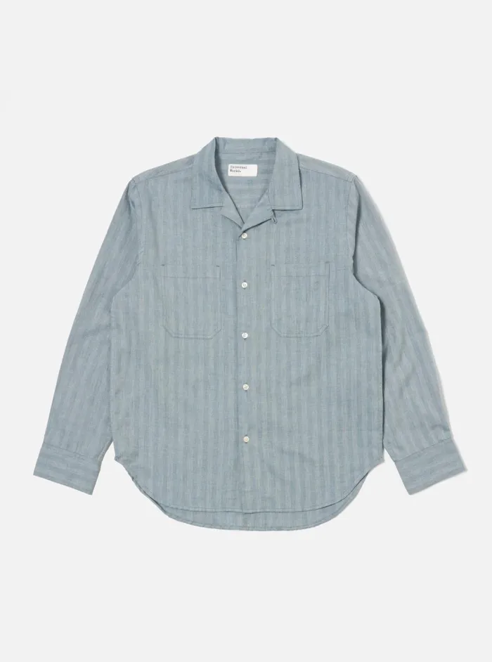 Overshirts Men Universal Works Universal Works Work Shirt In Blue Harlow Cotton