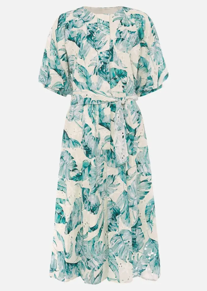 Palms Broderie Anglaise Printed Cotton Dress Aquamarineivory Women Phase Eight Dresses Palms Broderie Anglaise Printed Cotton Dress Aquamarineivory Women Phase Eight Dresses