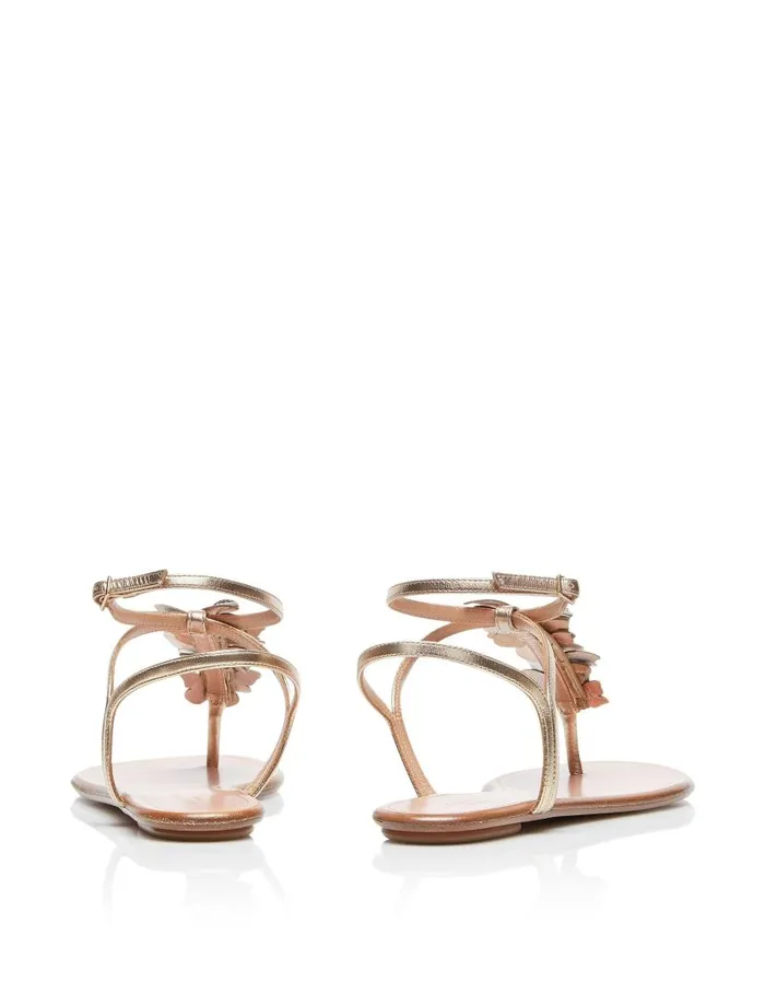 Papillon Sandal Flat Gold Women Aquazzura Flats