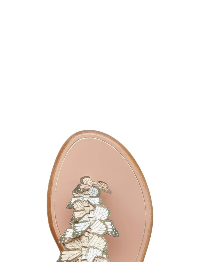 Papillon Sandal Flat Gold Women Aquazzura Flats