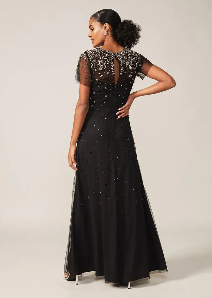 Pascale Jewelled Tulle Dress Black Women Phase Eight Dresses