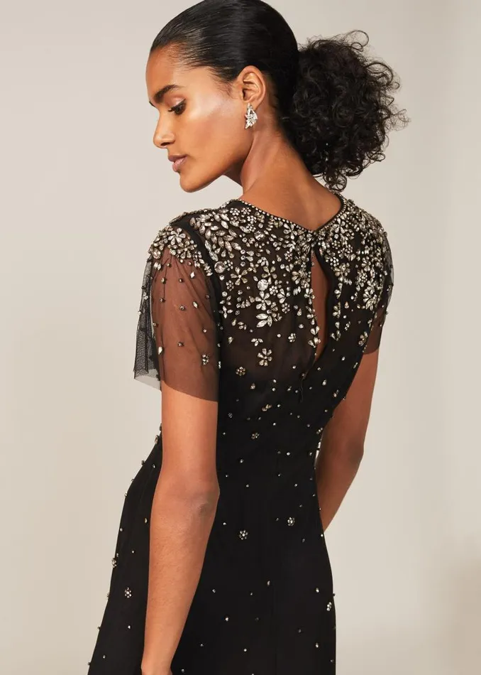 Pascale Jewelled Tulle Dress Black Women Phase Eight Dresses