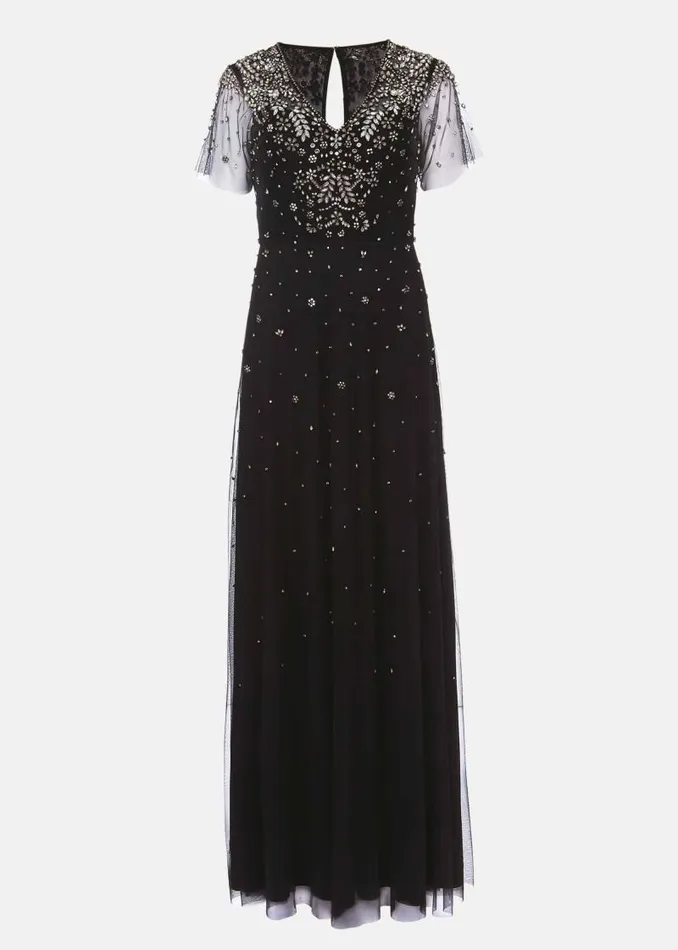 Pascale Jewelled Tulle Dress Black Women Phase Eight Dresses