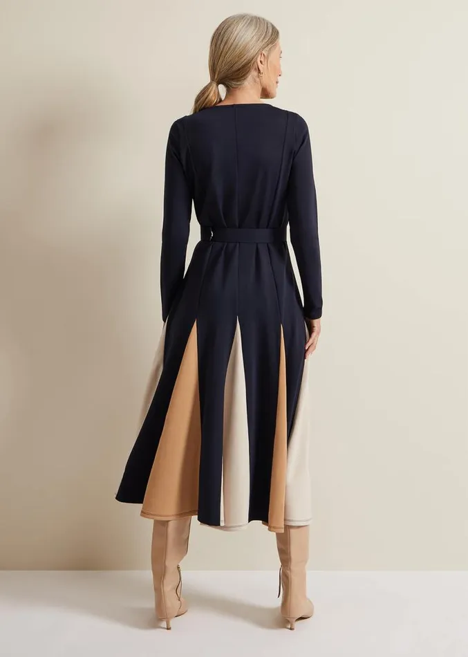 Paula Navy Midi Dress Navy Women Phase Eight Dresses