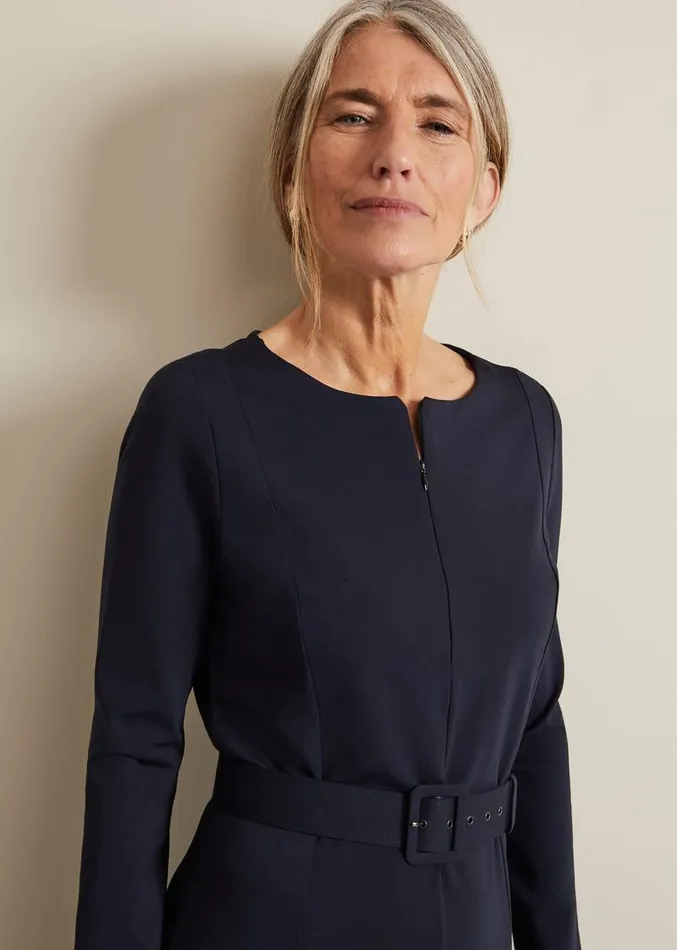 Paula Navy Midi Dress Navy Women Phase Eight Dresses