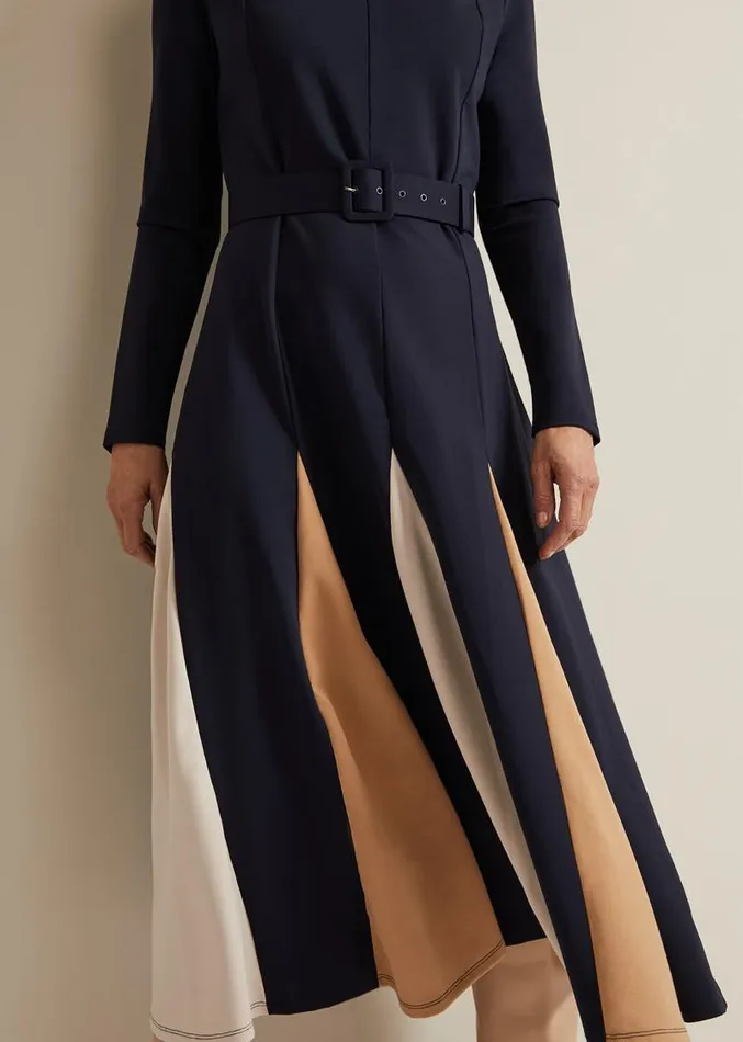 Paula Navy Midi Dress Navy Women Phase Eight Dresses