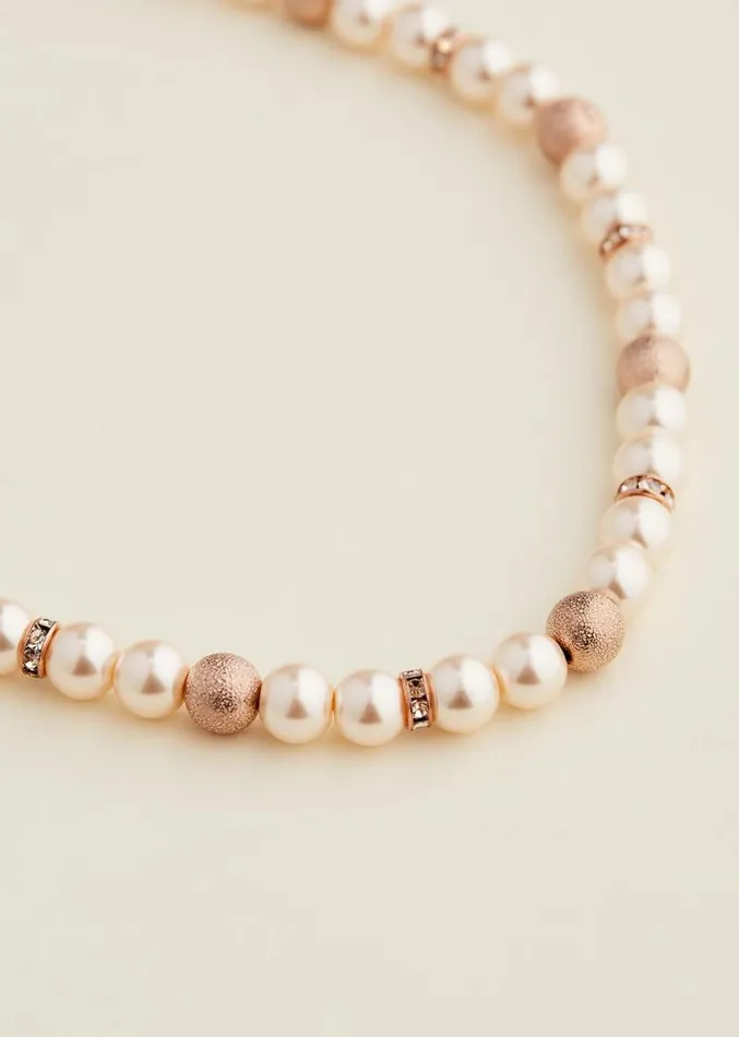 Pearl Beaded Necklace Rose Gold Women Phase Eight Jewellery