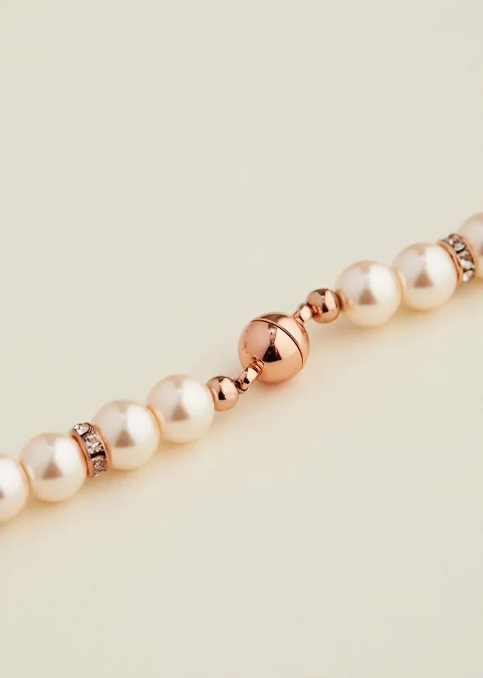 Pearl Beaded Necklace Rose Gold Women Phase Eight Jewellery