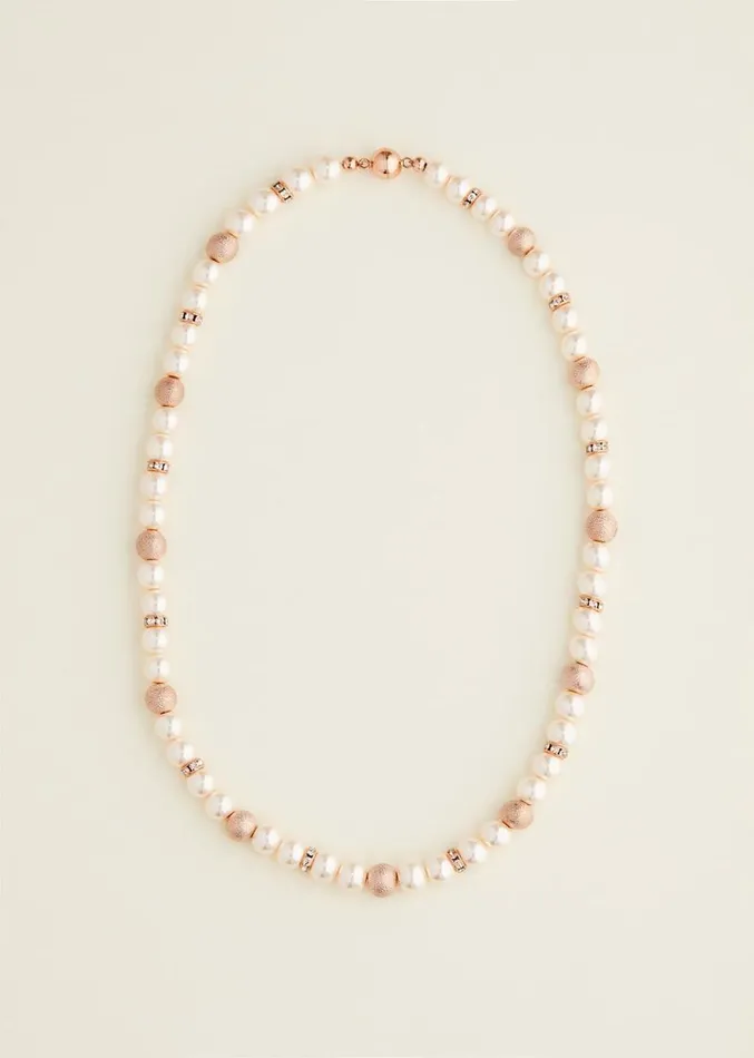 Pearl Beaded Necklace Rose Gold Women Phase Eight Jewellery