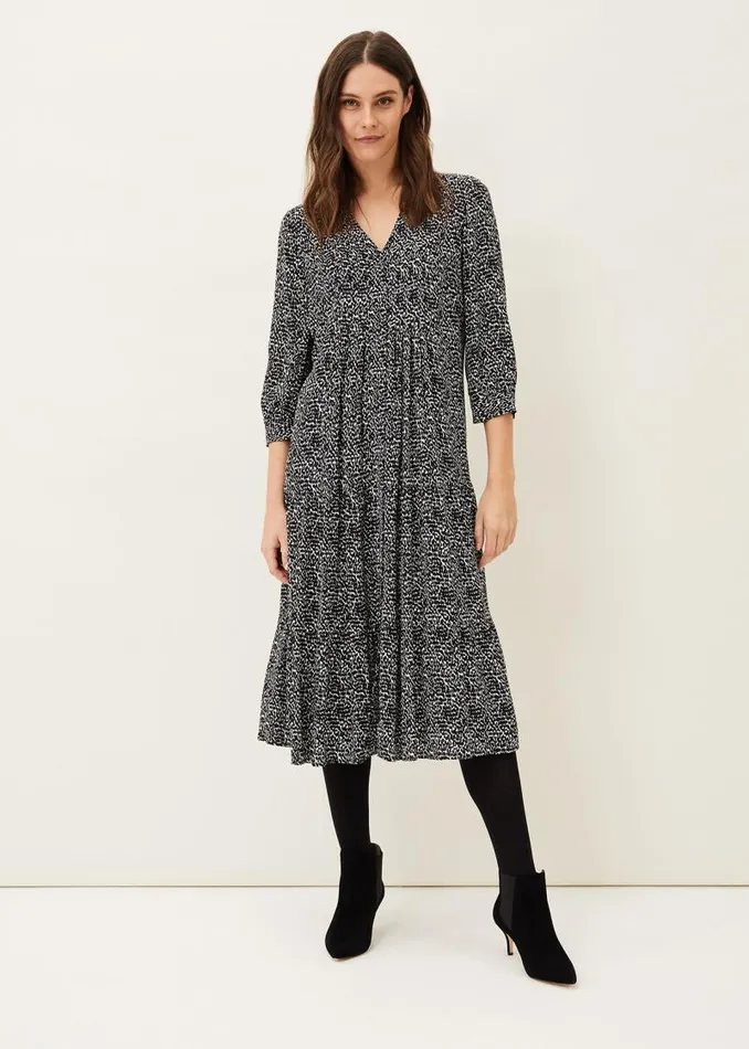 Penele Print Midi Dress Blackivory Women Phase Eight Dresses