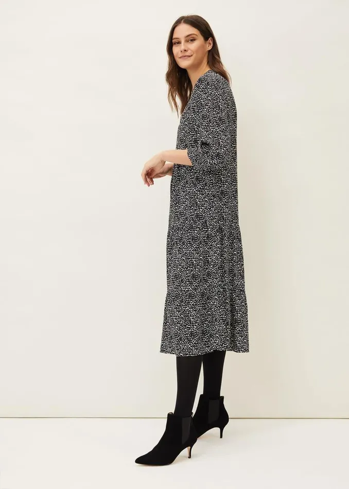 Penele Print Midi Dress Blackivory Women Phase Eight Dresses