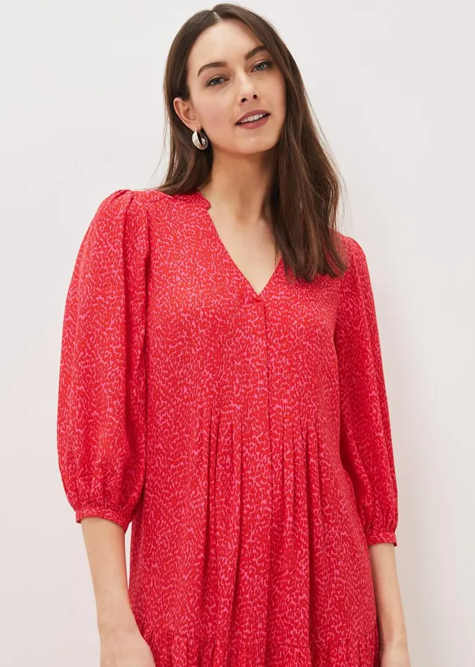Penele Print Swing Dress Pinkred Women Phase Eight Dresses