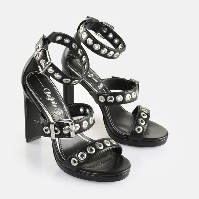 Pepper Belt Black Buffalo Heels