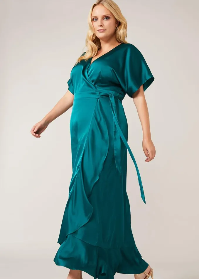 Perry Wrap Maxi Dress Emerald Women Phase Eight Dresses