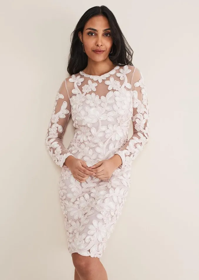Petite Annika Tapework Dress Antique Roseivory Women Phase Eight Dresses