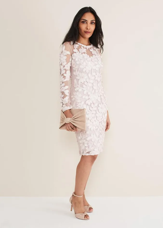 Petite Annika Tapework Dress Antique Roseivory Women Phase Eight Dresses