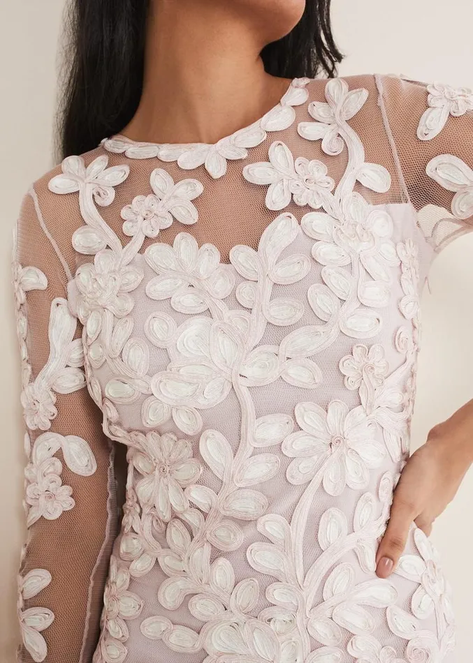 Petite Annika Tapework Dress Antique Roseivory Women Phase Eight Dresses