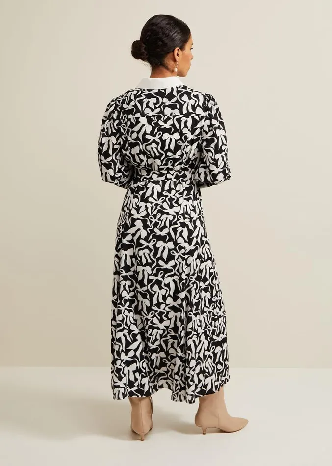 Petite Bonnie Black Bow Shirt Midi Dress Blackivory Women Phase Eight Dresses Petite Bonnie Black Bow Shirt Midi Dress Blackivory Women Phase Eight Dresses