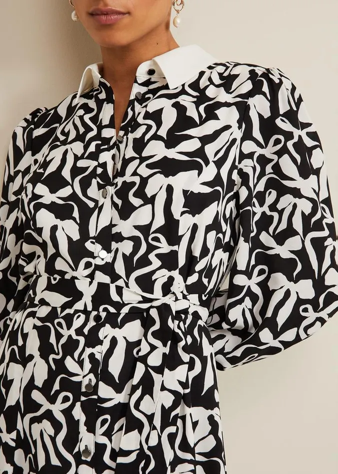 Petite Bonnie Black Bow Shirt Midi Dress Blackivory Women Phase Eight Dresses Petite Bonnie Black Bow Shirt Midi Dress Blackivory Women Phase Eight Dresses