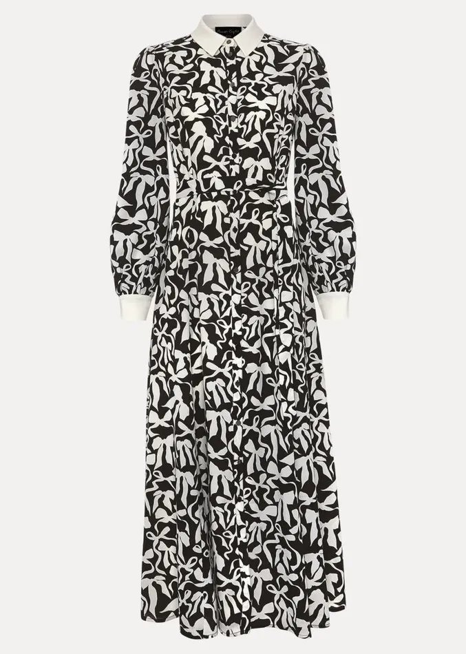 Petite Bonnie Black Bow Shirt Midi Dress Blackivory Women Phase Eight Dresses Petite Bonnie Black Bow Shirt Midi Dress Blackivory Women Phase Eight Dresses
