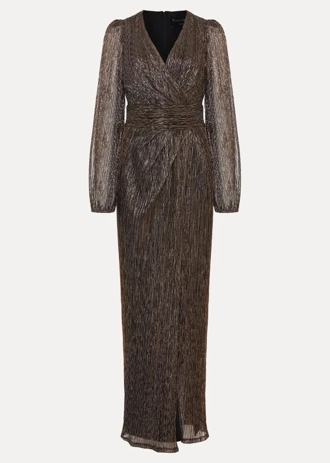 Petite Brielle Bronze Shimmer Maxi Dress Bronze Women Phase Eight Dresses