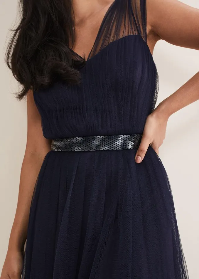 Petite Ella Tulle Dress Navy Women Phase Eight Dresses