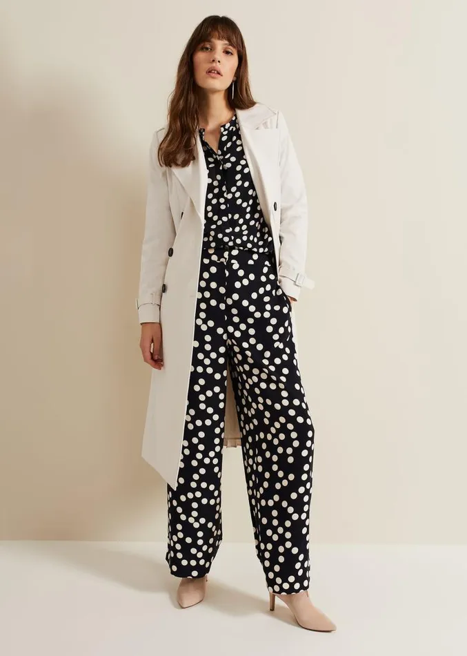 Peyton Polka Dot Frill Blouse Navy Women Phase Eight Shirts and Blouses