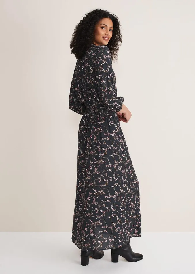 Phillipa Marble Print Midaxi Dress Carbonmulti Women Phase Eight Dresses