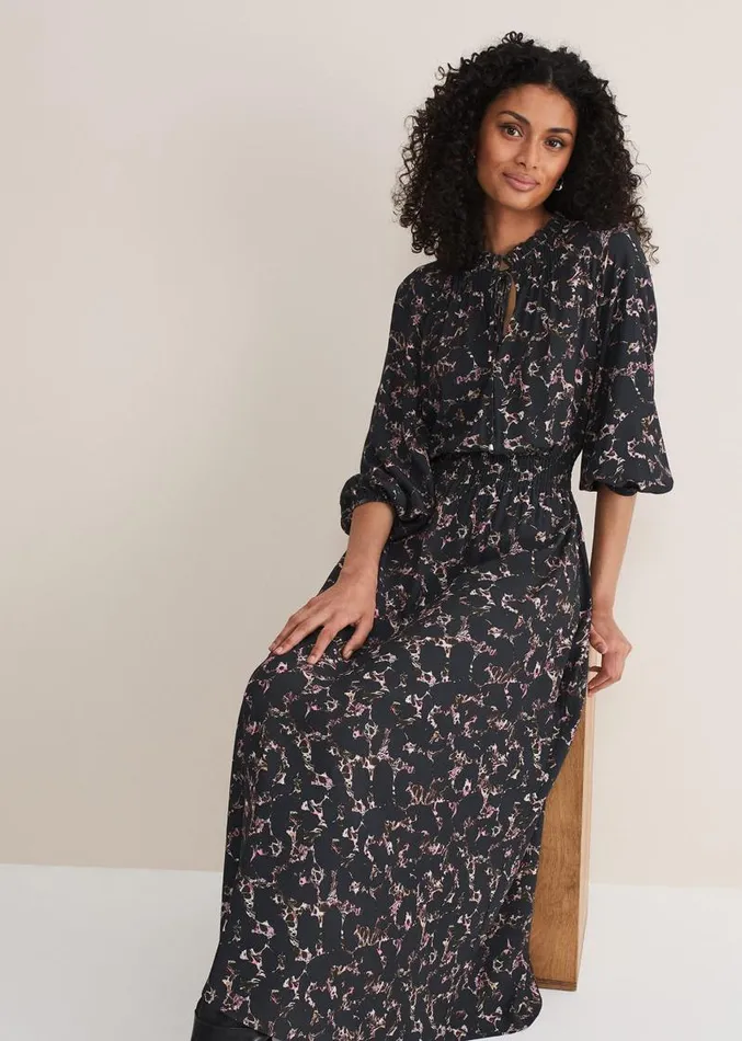 Phillipa Marble Print Midaxi Dress Carbonmulti Women Phase Eight Dresses