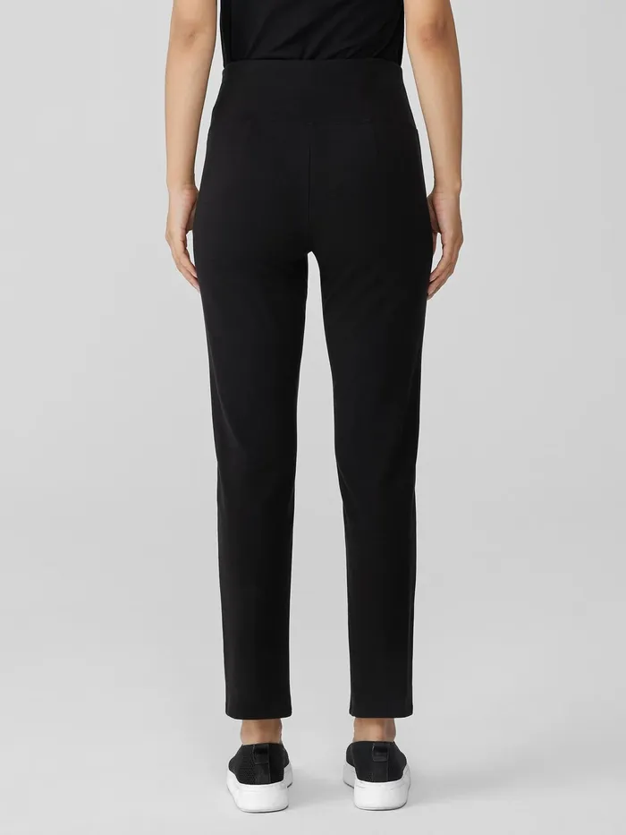 Pima Cotton Stretch Jersey HighWaisted Pant Black Women Eileen Fisher Pants Shorts and Jumpsuits