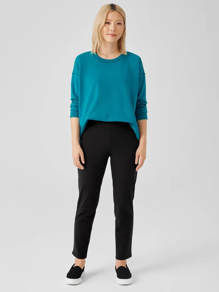 Pima Cotton Stretch Jersey HighWaisted Pant Black Women Eileen Fisher Pants Shorts and Jumpsuits