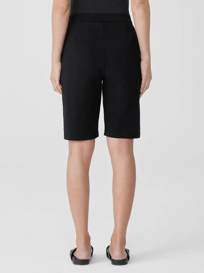 Pima Cotton Stretch Jersey Walking Shorts Black Women Eileen Fisher Pants Shorts and Jumpsuits