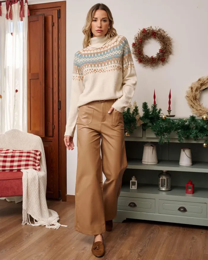 Polin Et Moi Arna Faux Leather Trousers Camel Women Trousers Polin Et Moi Arna Faux Leather Trousers Camel Women Trousers