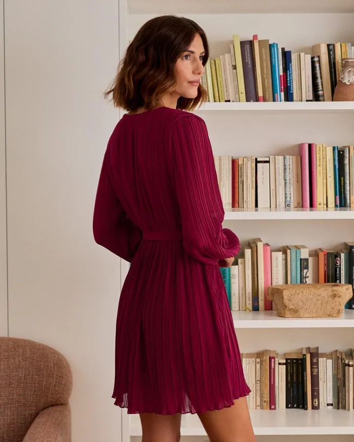 Polin Et Moi Aubrey Pleated Dress Cherry Women Dresses And Jumpsuits Polin Et Moi Aubrey Pleated Dress Cherry Women Dresses And Jumpsuits