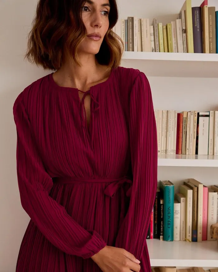 Polin Et Moi Aubrey Pleated Dress Cherry Women Dresses And Jumpsuits Polin Et Moi Aubrey Pleated Dress Cherry Women Dresses And Jumpsuits