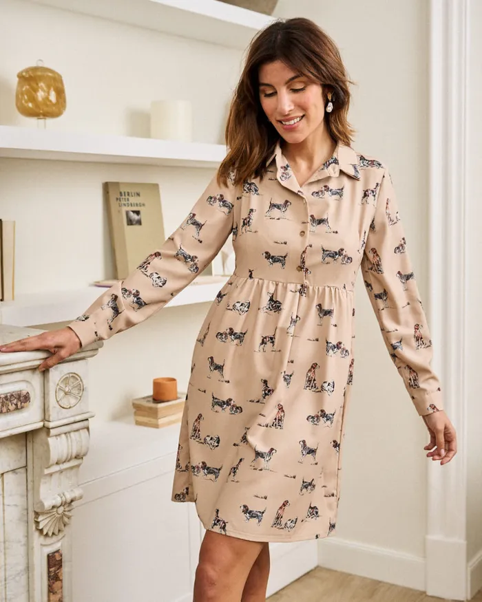Polin Et Moi Babydoll Dress Zaira Beige Women Dresses And Jumpsuits