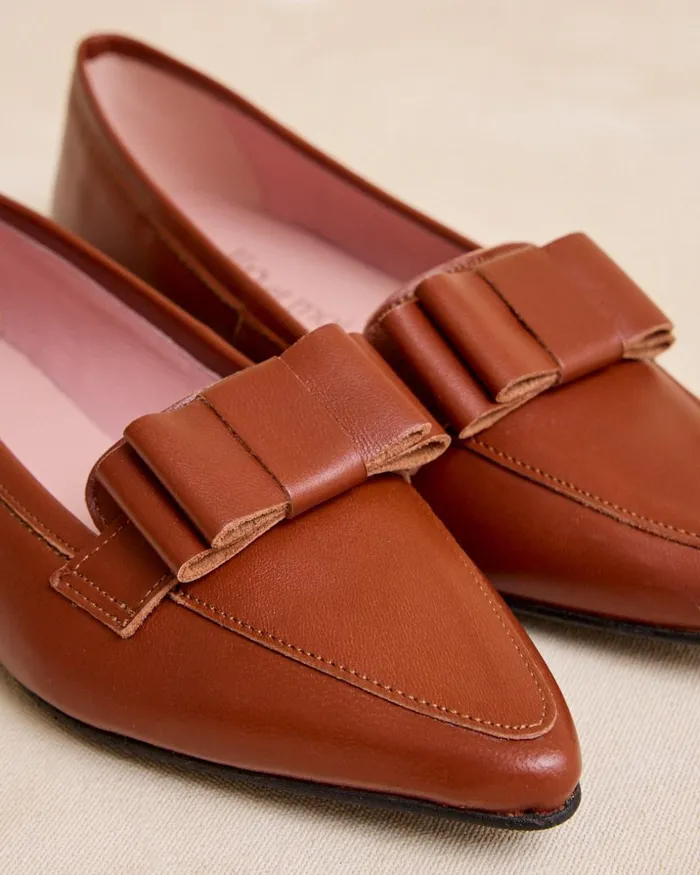 Polin Et Moi Bitalina Bow Moccasin Brown Women Moccasins