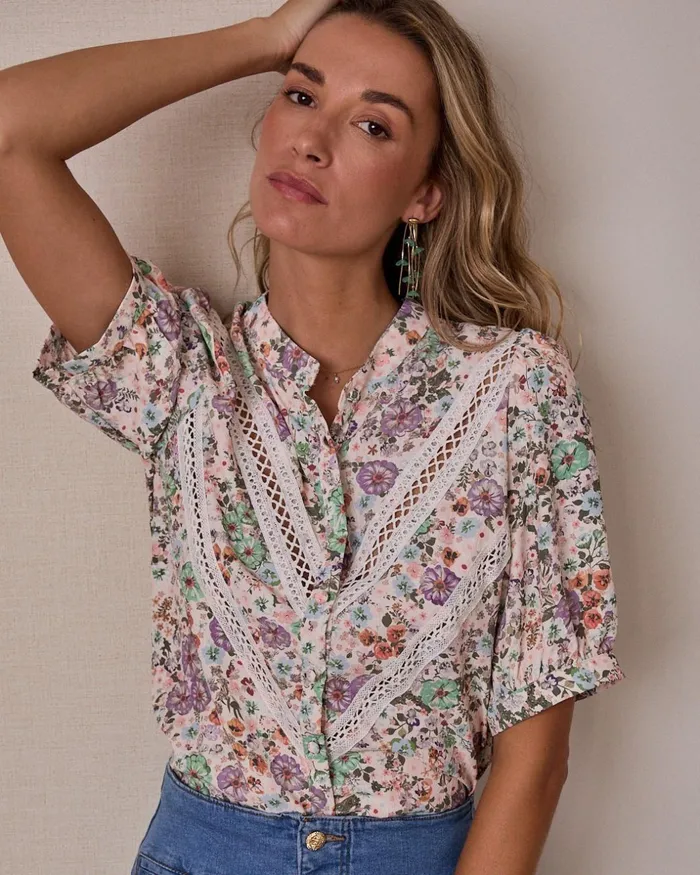 Polin Et Moi Blouse Flowers Pili Lilac Women Blouses And Shirts Polin Et Moi Blouse Flowers Pili Lilac Women Blouses And Shirts