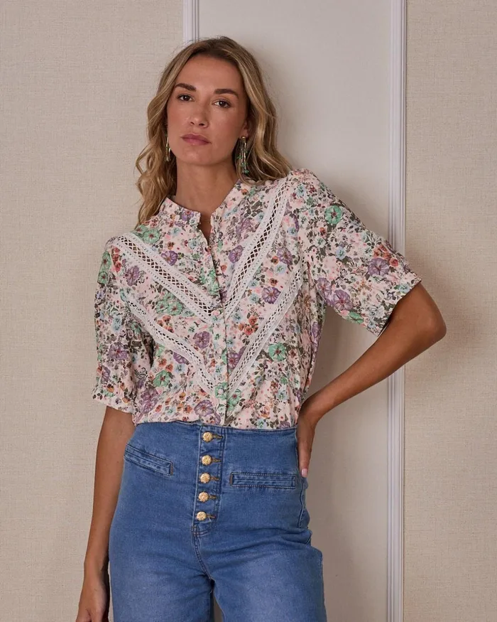 Polin Et Moi Blouse Flowers Pili Lilac Women Blouses And Shirts Polin Et Moi Blouse Flowers Pili Lilac Women Blouses And Shirts