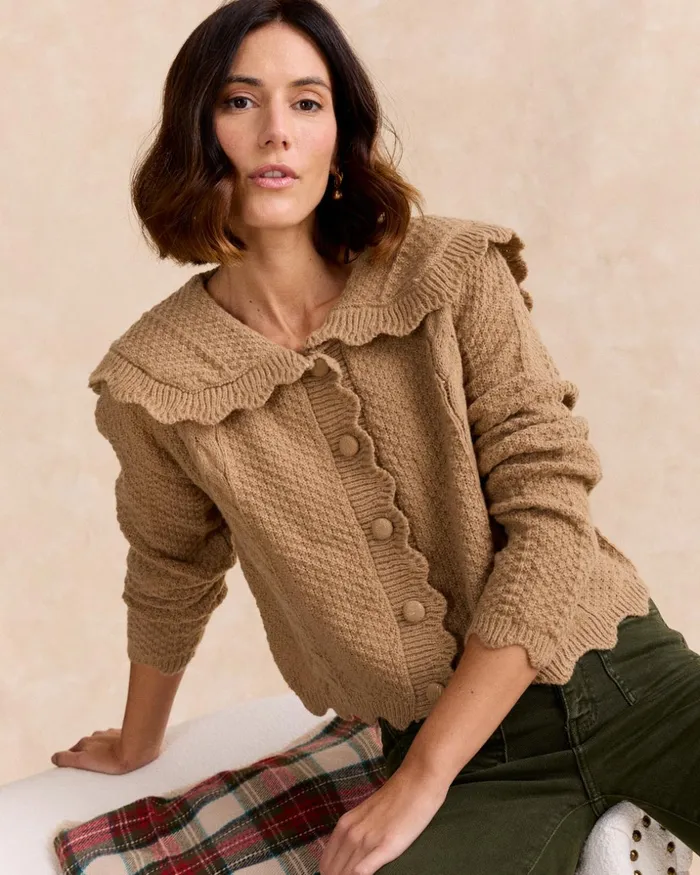Polin Et Moi Cardigan Knitted Granisa Camel Women Cardigans And Sweaters