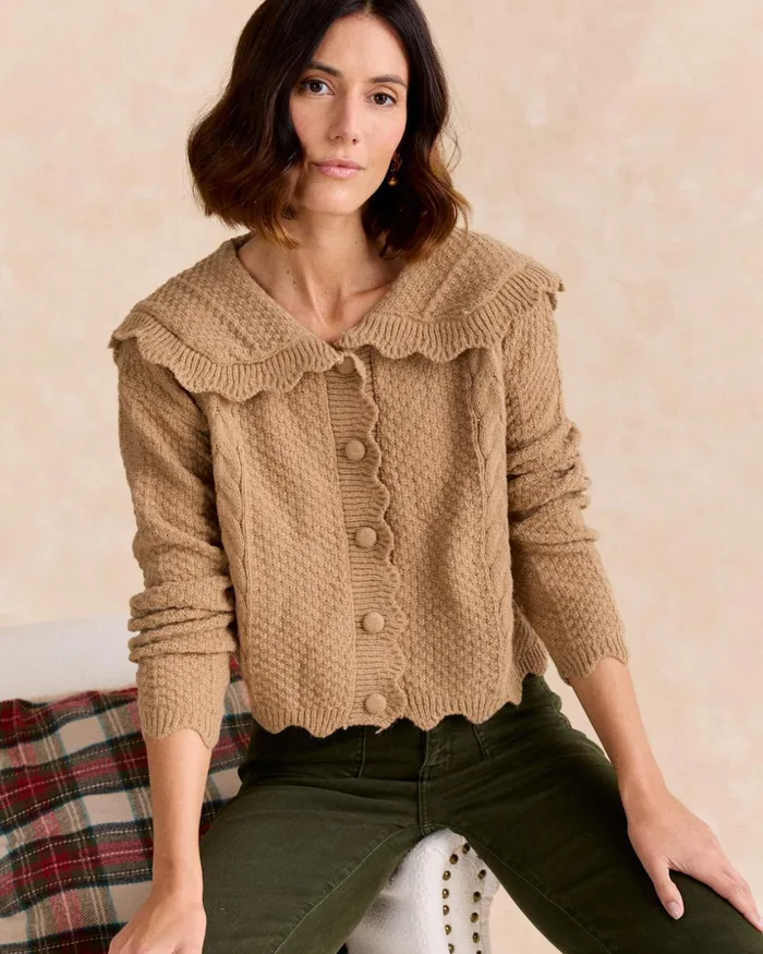 Polin Et Moi Cardigan Knitted Granisa Camel Women Cardigans And Sweaters Polin Et Moi Cardigan Knitted Granisa Camel Women Cardigans And Sweaters