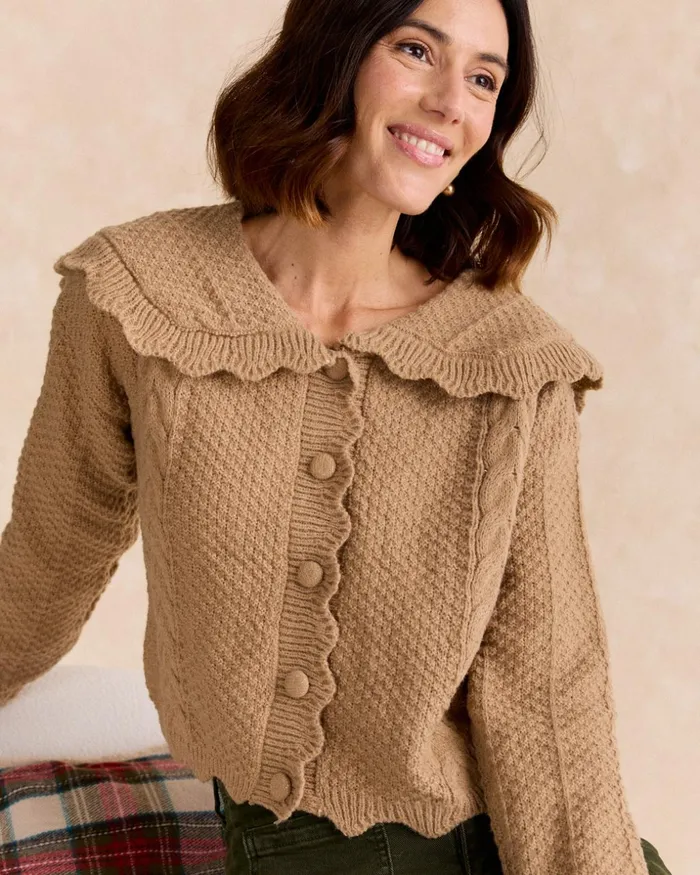 Polin Et Moi Cardigan Knitted Granisa Camel Women Cardigans And Sweaters Polin Et Moi Cardigan Knitted Granisa Camel Women Cardigans And Sweaters
