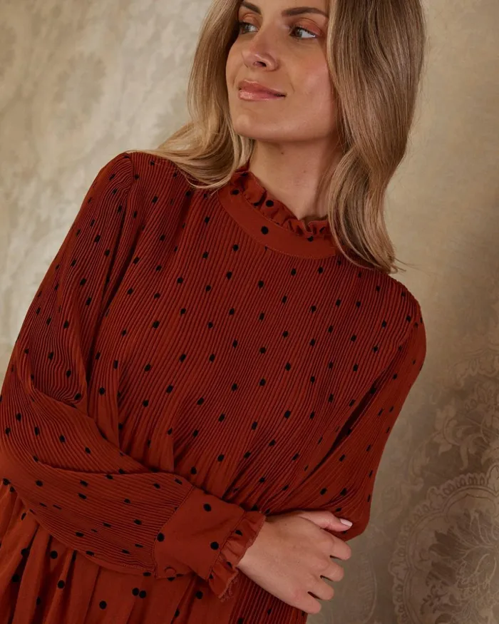 Polin Et Moi Carmen Polka Dot Blouse Terracotta Women Blouses And Shirts Polin Et Moi Carmen Polka Dot Blouse Terracotta Women Blouses And Shirts