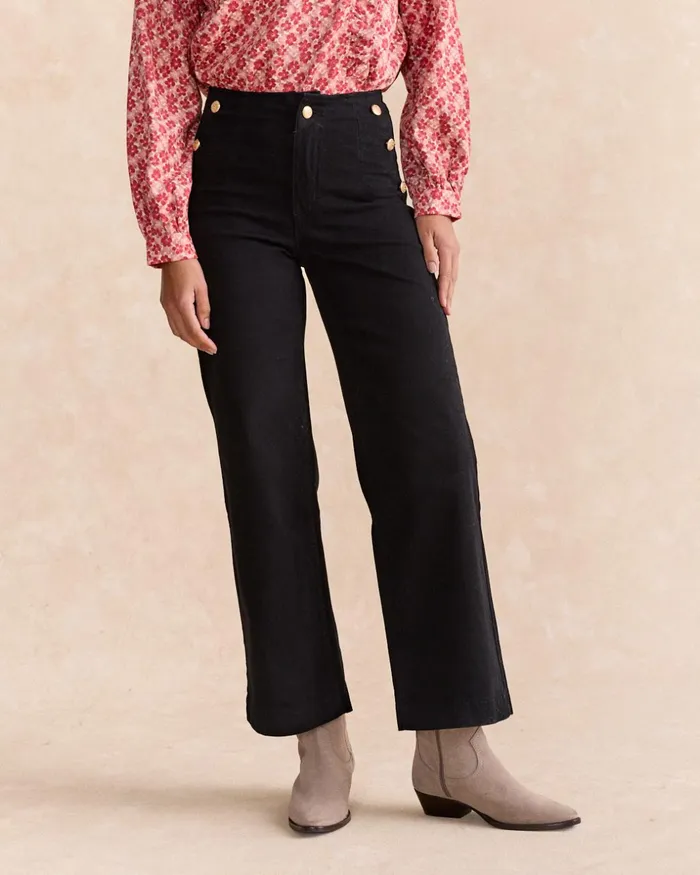 Polin Et Moi Carol Denim Pants Black Women Trousers Polin Et Moi Carol Denim Pants Black Women Trousers