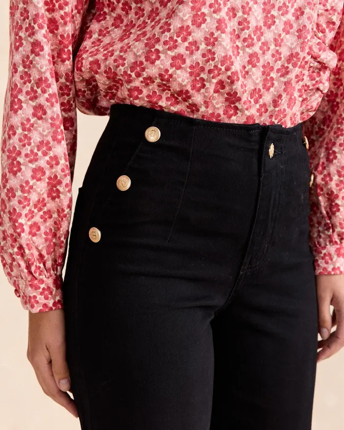 Polin Et Moi Carol Denim Pants Black Women Trousers Polin Et Moi Carol Denim Pants Black Women Trousers
