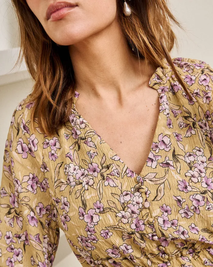 Polin Et Moi Ciela Flowers Dress Beige Women Dresses And Jumpsuits
